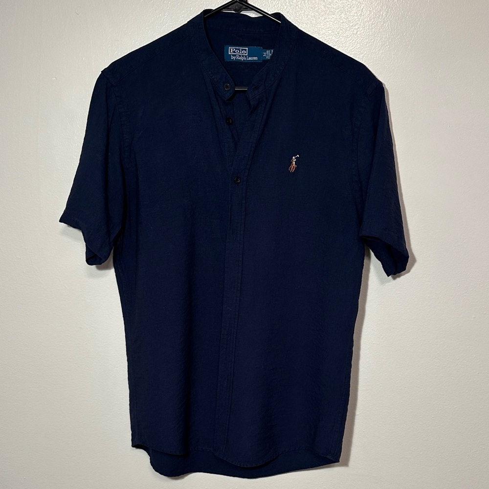 Polo Ralph Lauren Blue linen button down shirt